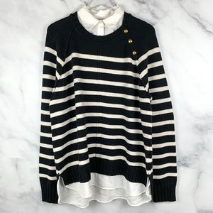 NWT Ralph Lauren Striped Collared Layered Sweater